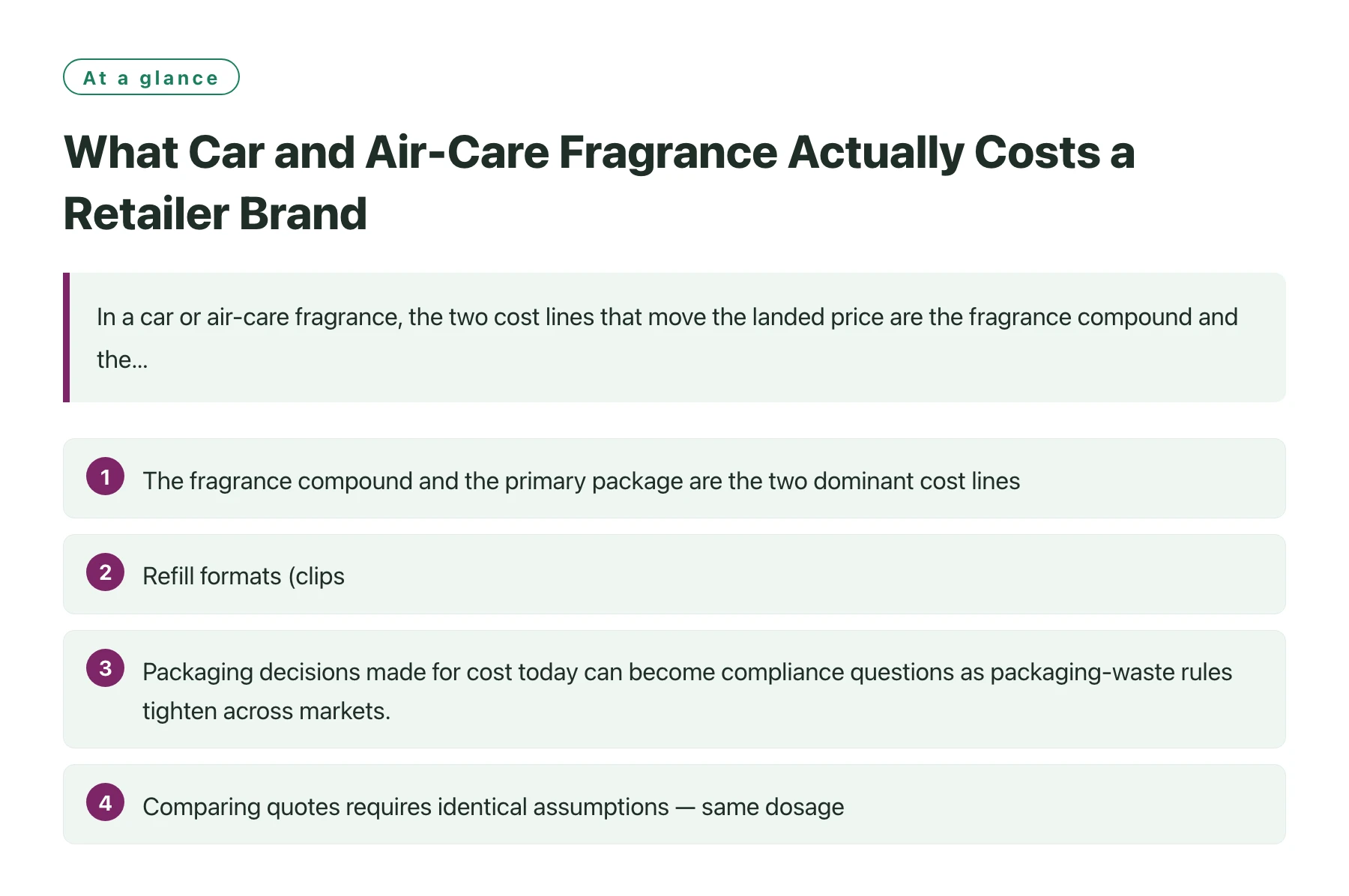 What Car and Air-Care Fragrance Actually Costs a Retailer Brand——全文要点速览